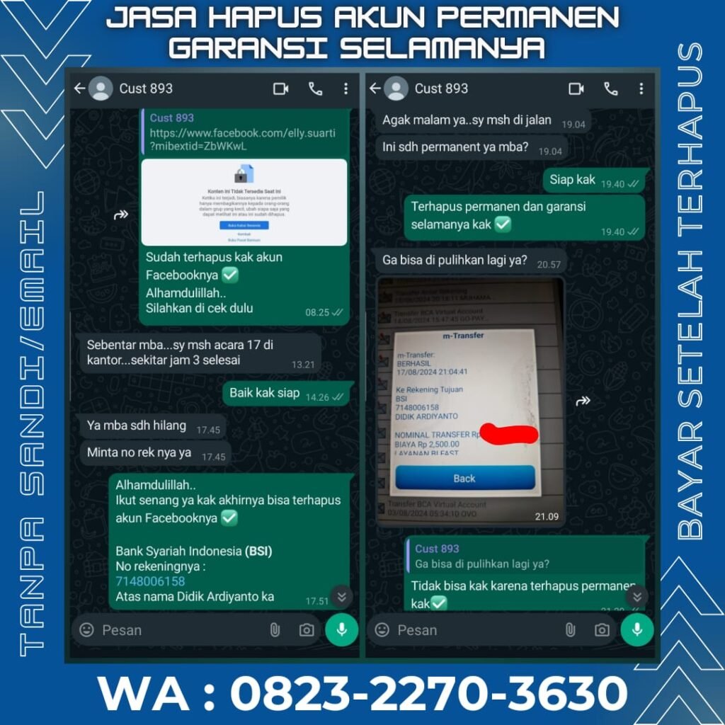 Jasa hapus akun sosmed permanen garansi selamanya