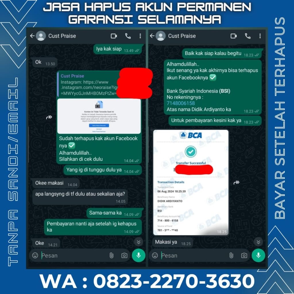 Jasa hapus akun sosmed permanen garansi selamanya