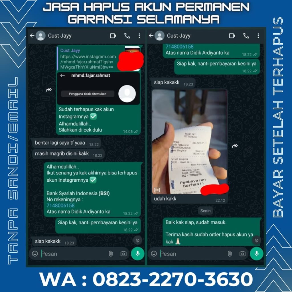 Jasa hapus akun sosmed permanen garansi selamanya